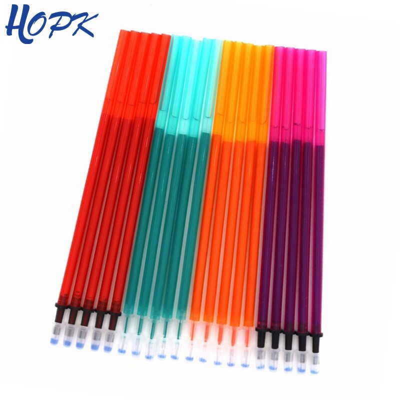 10/20 개/몫 색상 지울 수있는 리필 펜 세트 0.5mm 녹색 지울 수있는 빨 수있는 펜 막대 핸들 학교 사무 용품 편지지