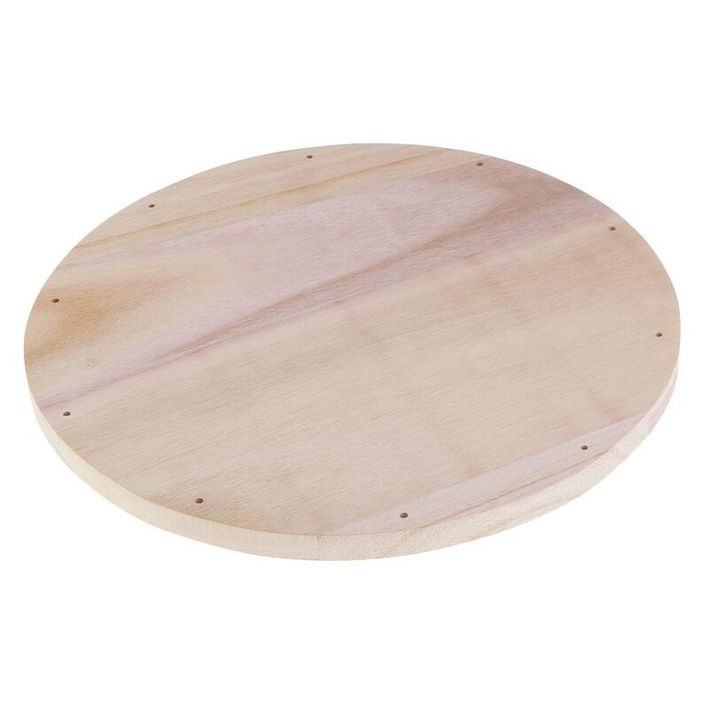 Recorte de círculo de madera redonda sin terminar, Agujero preperforado para manualidades, 12 pulgadas
