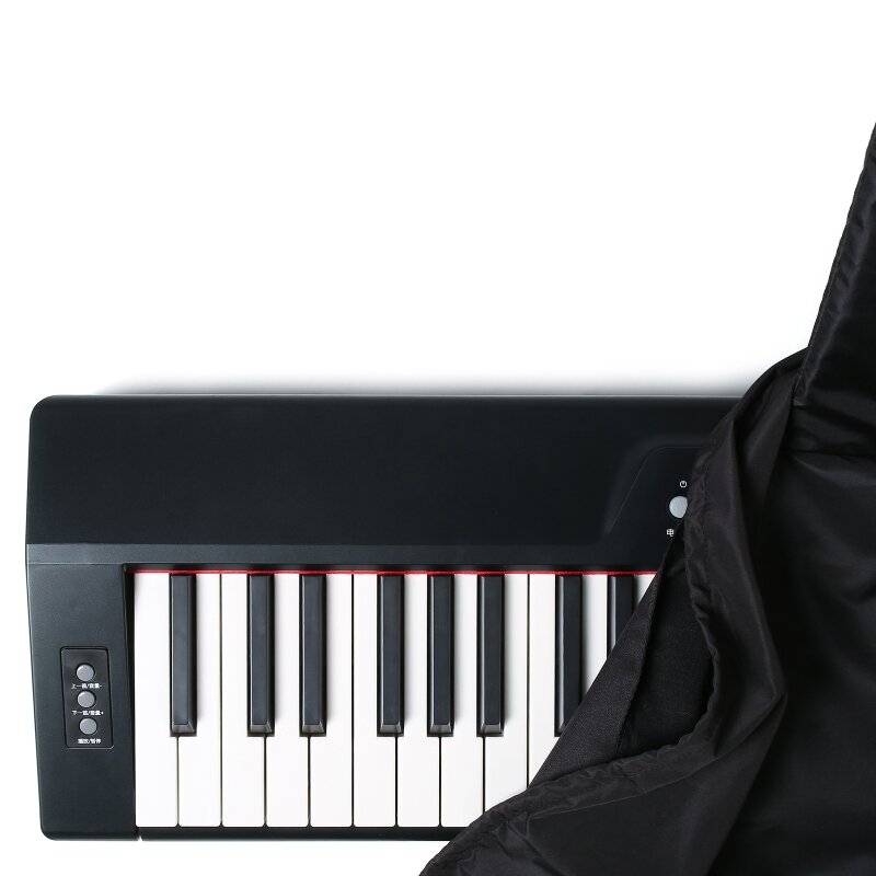 88 Keys Electronic Keyboard Digital Piano Dust Cover w/ Adjustable Cord Dustproof Piano Case Accessories Waterproof Black Bag