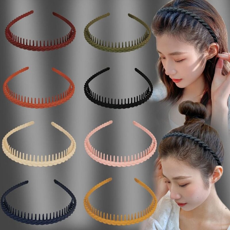 Acrylic Teeth Matte Hair Hoop Hair Band Solid Color Korean Style Non-slip Hairband Headdress Headband Outdoor