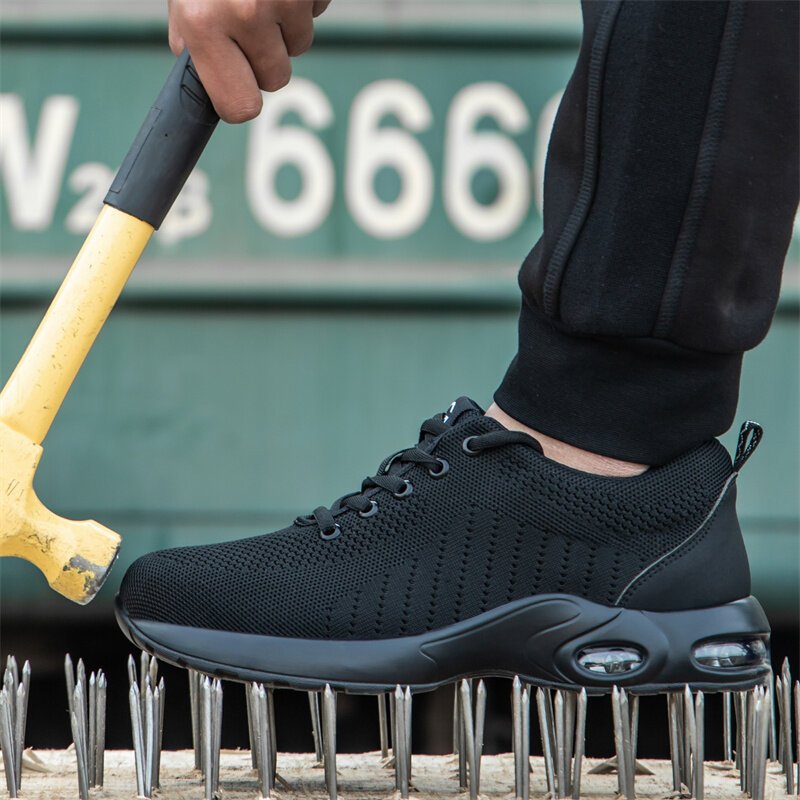 Đệm không khí làm việc giày cho nam giới chống đập thép Toe thủng bằng chứng xây dựng an toàn Giày Sneakers Nam giày dép