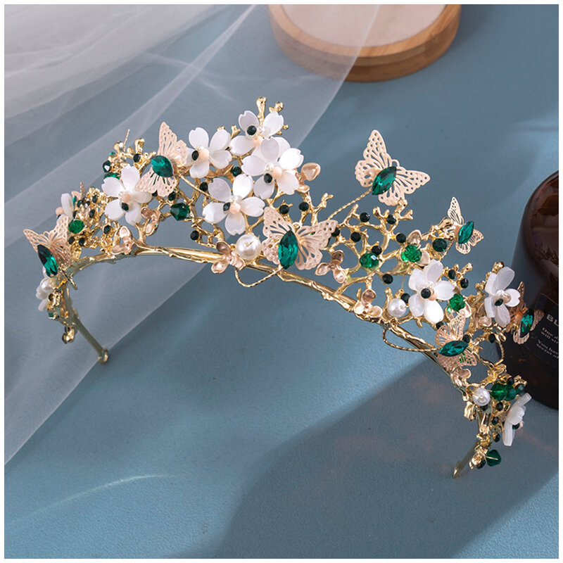 Full Glittering Rhinestones Setting Wedding Crown Sparkly Rhinestones Hair Adjustable Tiara for Masquerade Ball Banquet Cosplay