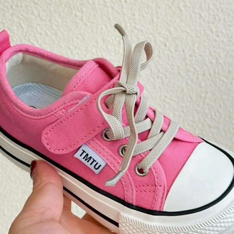 Детская парусиновая обувь весна-осень новая обувь для мальчиков мягкая подошва для детского сада маленькая белая обувь для девочек розовая Тканевая обувь 20