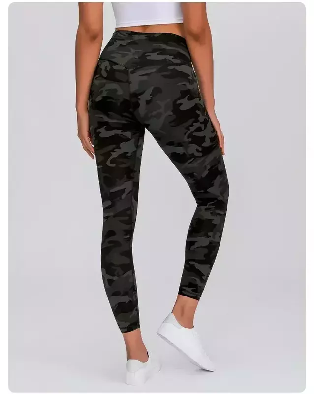 Lemon Women Camouflage High Waist Yoga Leggings for Fitness Outdoor Mountaineering Gym Sports Pants Training Running Trousers