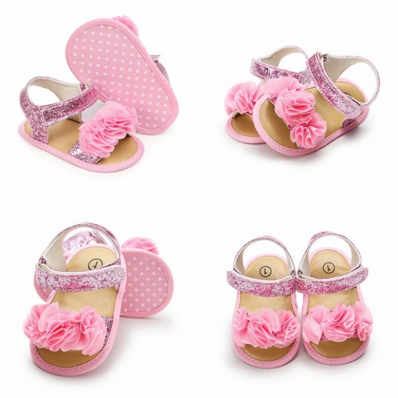 Sandálias de verão para bebê recém-nascido, casual criança, sapatos de princesa meninas, sola macia infantil antiderrapante