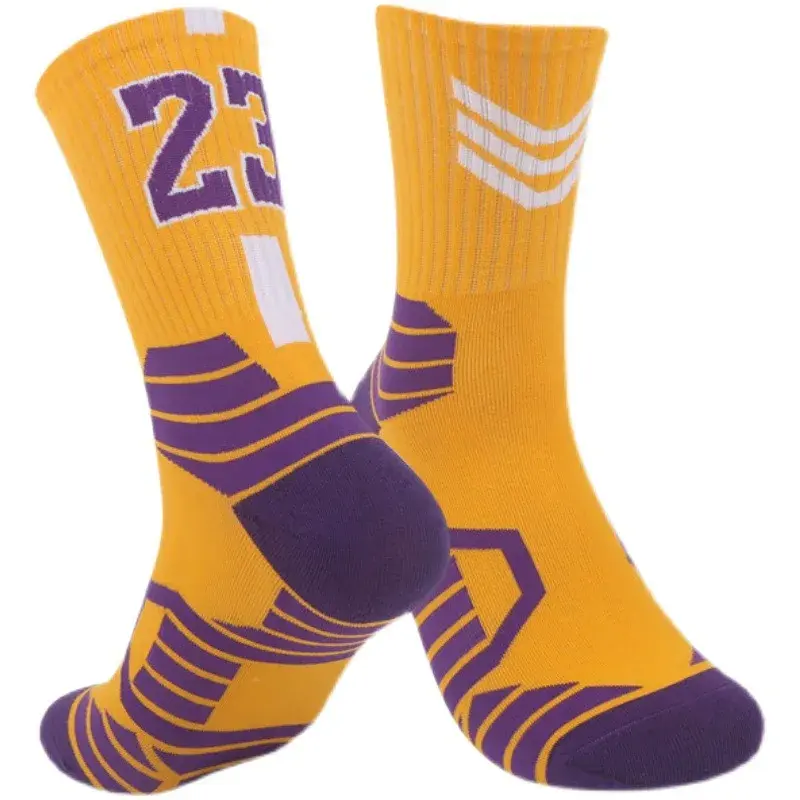 3pcs Athletic Basketball Crew Socks Non-Slip  Cushioned Sport Socks for Men in Gift Box