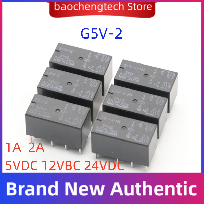 G5V-2-5VDC G5V-2-12VDC G5V-2-24VDC G5V-2-H1-5VDC G5V-2-H1-12VDC G5V-2-H1-24VDC, 신호 회로용 미니어처 릴레이, 1A, 2A