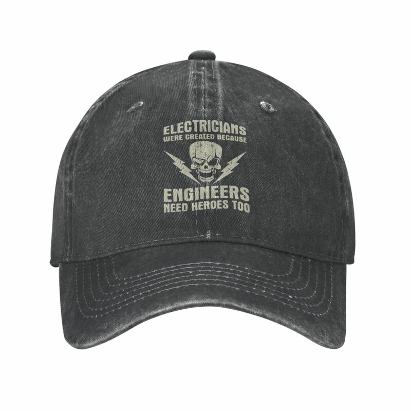 Casual Electrician Are Created Because Engineers Need Heros Too Baseball Caps Unisex Distressed Cotton Headwear Gift Caps Hat