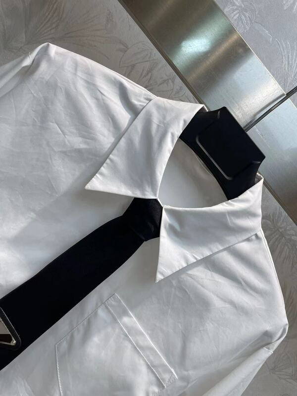 Wysokiej jakości modna koszula damska, luksusowy i wysokiej jakości pasek z literami, szeroka koszula krawat, pasek dżinsowy, luksusowa markowa koszula