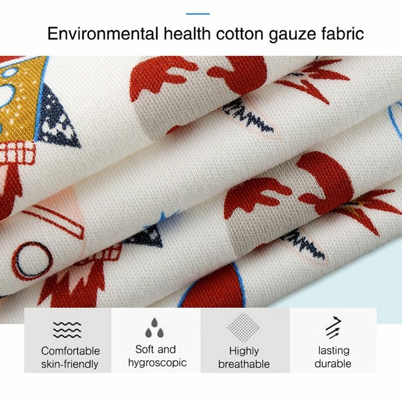 Cartoon Animal Themed Baby Sweat Absorbent Towel Soft Comfortable Infant Back Towel Pad High-absorbent Cotton Cloth