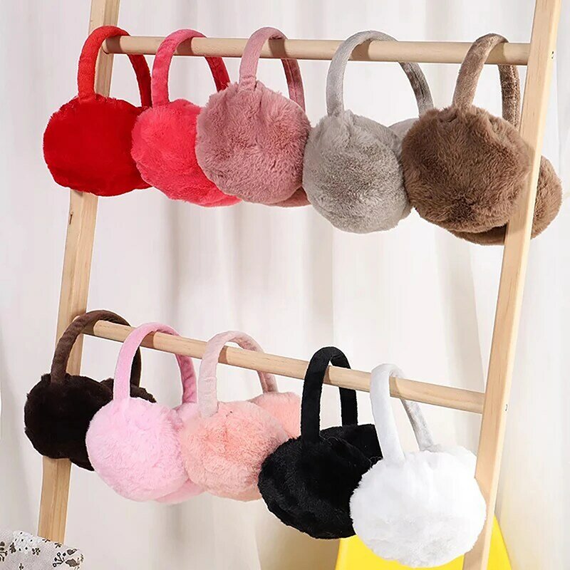 Portable Folding Winter Warm Earmuffs Fashion Solid Color Earflap Outdoor Cold Protection Soft Plush Ear Warmer