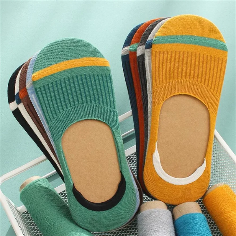 10 Pairs Fashion High Quailty Men Cotton Boat Socks Silicone Non Slip Invisible Thin Socks Sweat-absorbing Male Ankle Sock