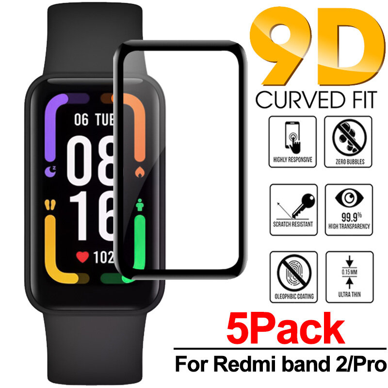 For Xiaomi Redmi Band 2/Pro Screen Protector HD Full Curved Edge Soft Protective Film for Redmi Band 2 Accessories Not Glass