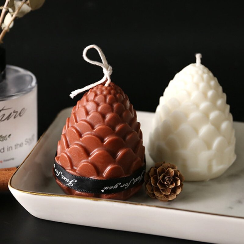 Cetakan silikon kerucut pinus 3D DIY Set pembuatan sabun Resin kacang pinus multiavity cetakan es kue coklat hadiah dekorasi Natal