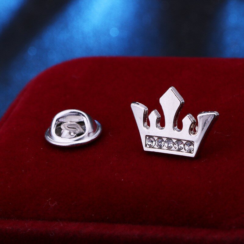 Brosche Metall Kristall Anstecknadel Mode Herren hemd Kragen Stifte Abzeichen Broschen für Frauen Schmuck Accessoires koreanische kleine Krone