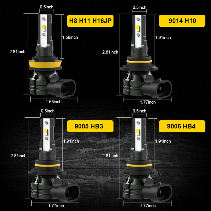 Bombilla LED antiniebla Canbus BMTxms H11 H8, luz de conducción diurna amarilla, 9006, HB4, H10, 9145, DRL 9005, HB3, 6500k, 3000K, 2 unidades