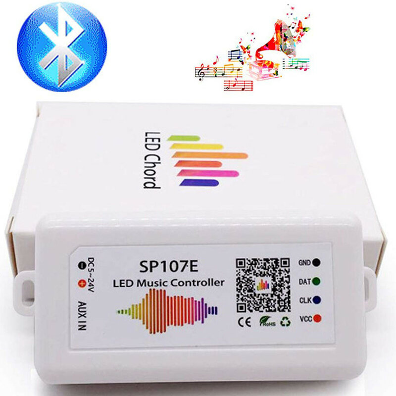 Sp108e-controlador de música led ws2811 ws2812b, wi-fi, sp6812, sp105e, bluetooth, apa102, sp110e, ws2801 pixels, faixa de led