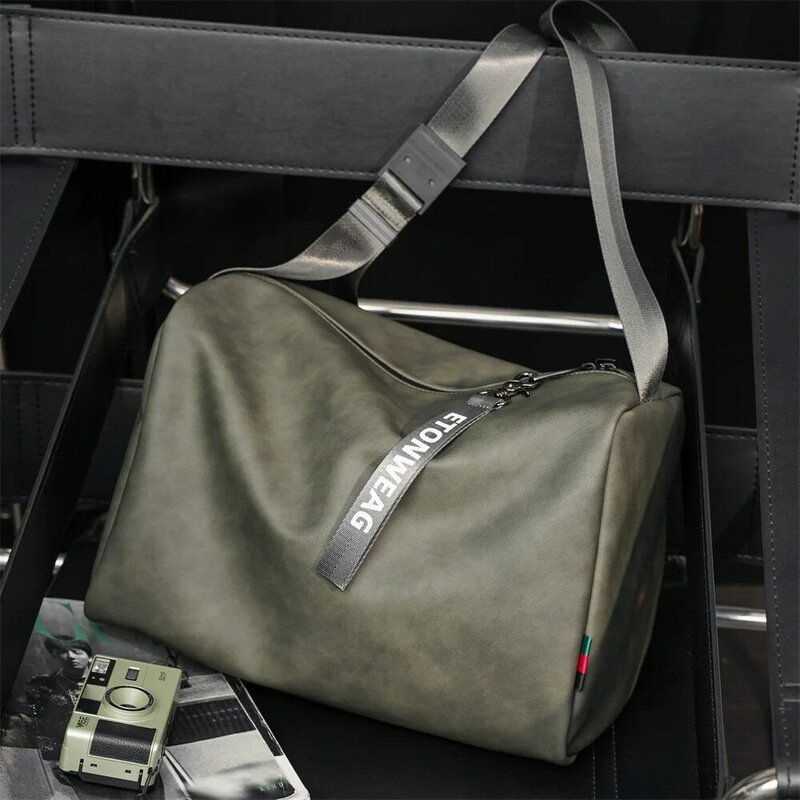 2023 Fashion Bucket Crossbody Bag Men Barrel Shape Travel Messenger Shoulder Bag Luxury Large-capacity Sports Gym Bag Handbags