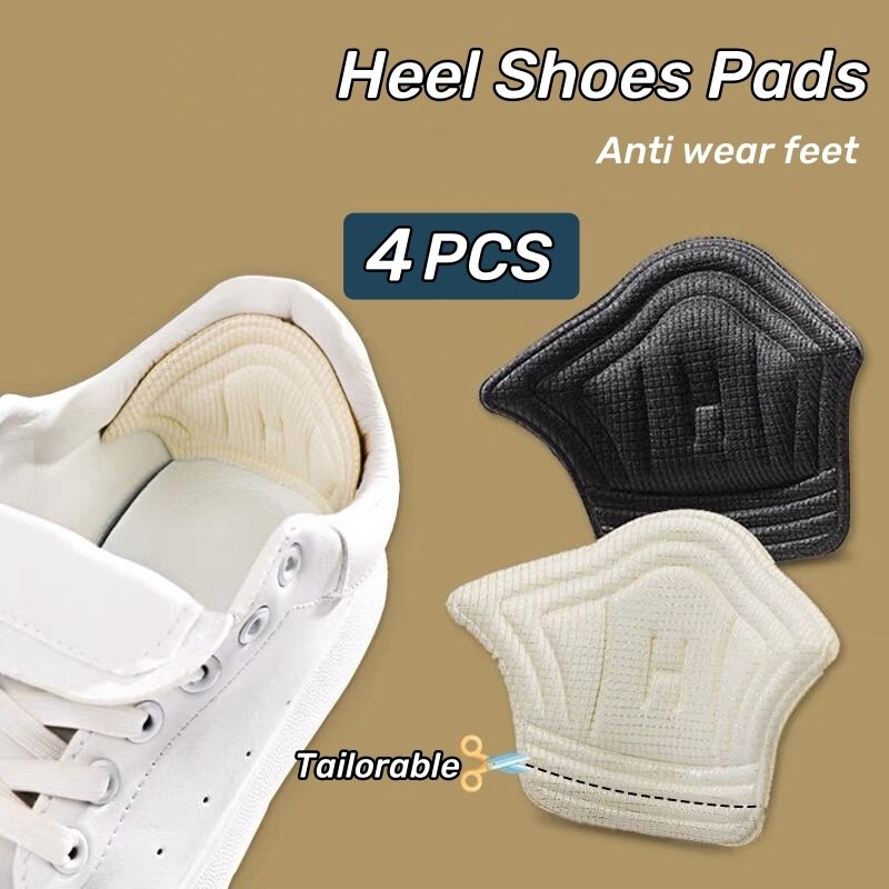 Plantillas piezas para zapatos, almohadillas para el talón, parche para zapatos deportivos, tamaño ajustable para los pies, Protector de talón, pegatina trasera, 4 Uds.