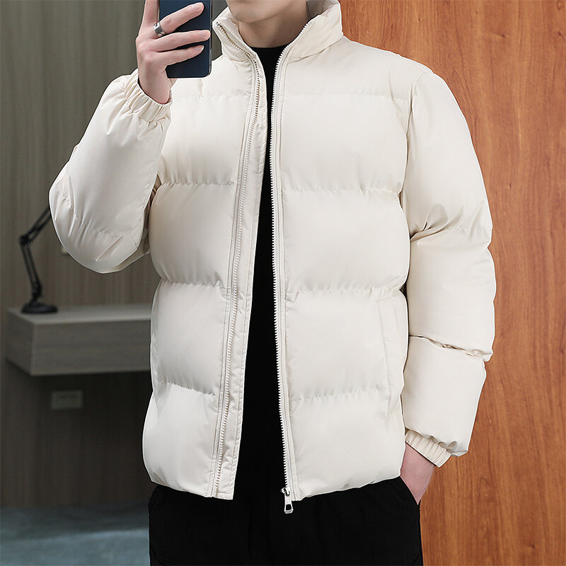 เสื้อโค้ทผู้ชายผ้าฝ้ายสไตล์เกาหลี, เสื้อโค้ทแจ็กเก็ตหนาสำหรับใส่ไป2023ฤดูหนาว
