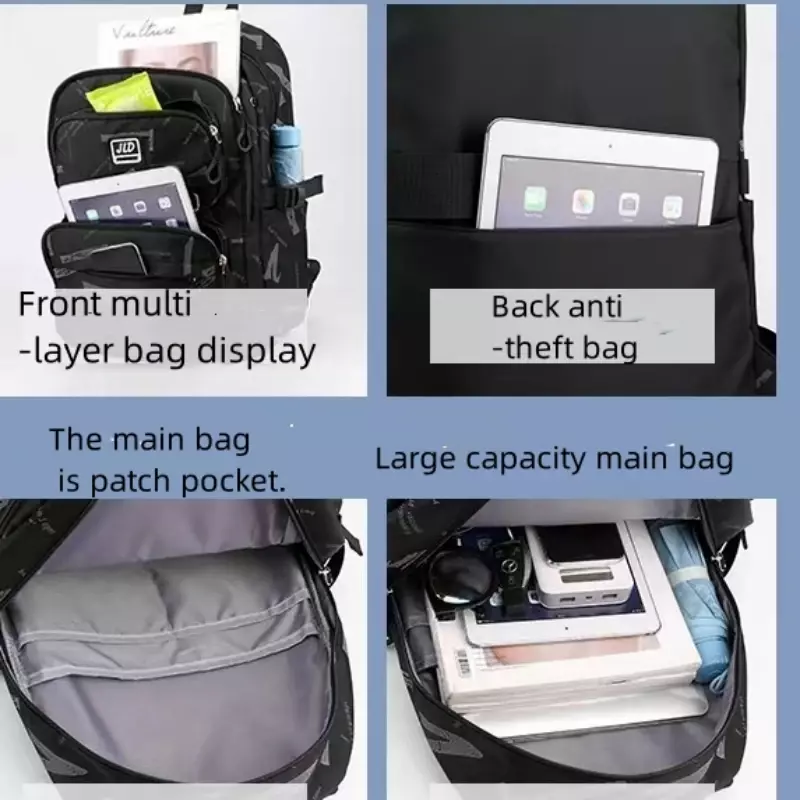 Men's Multi-layer Large-capacity Backpack Leisure Simple Business Computer Bag for Men and Women Outdoor Travel Book Bag