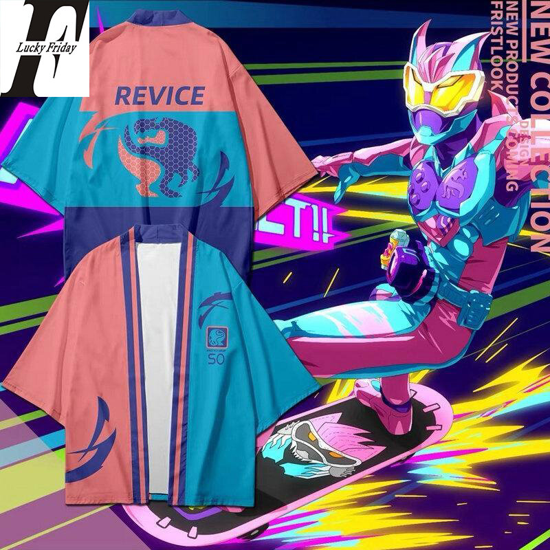 Kamen reiter revice cronus faiz säbel 3d kimono shirt cosplay harajuku japan anime männer frauen sieben punkt ärmel cardigan tops 4xl
