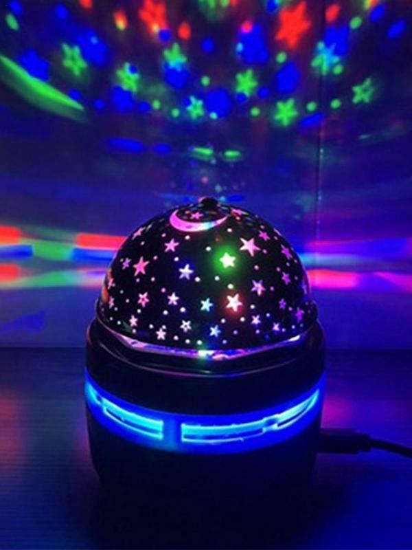 Lampa projektor gwiazda zasilana Usb kolorowa obrotowa magiczna lampa kula lampa samochodowa KTV Bar Disco impreza z dj-em światło sceniczne