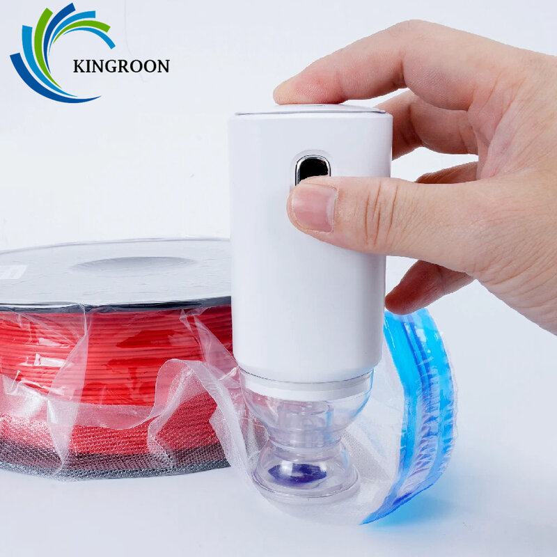 KINGROON sacchetti riutilizzabili per la conservazione del vuoto stampante 3D filamento pompa per vuoto elettrica USB ricaricabile materiale di stampa 3D pompa sigillante
