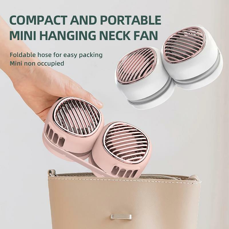 Personal Fan Neck Portable Portable Mini Bladeless Fan Personal 5-Speed Foldable Fan Small Over-The-Neck Cooling Fan For Travel