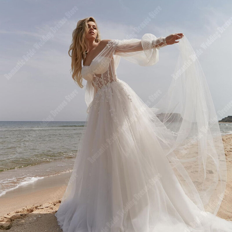 Suknie ślubne z kołnierzykiem dla kobiet nowy product puszysty tiul szaty Plus rozmiar popularne księżniczki z linii A Vestidos De Noivas
