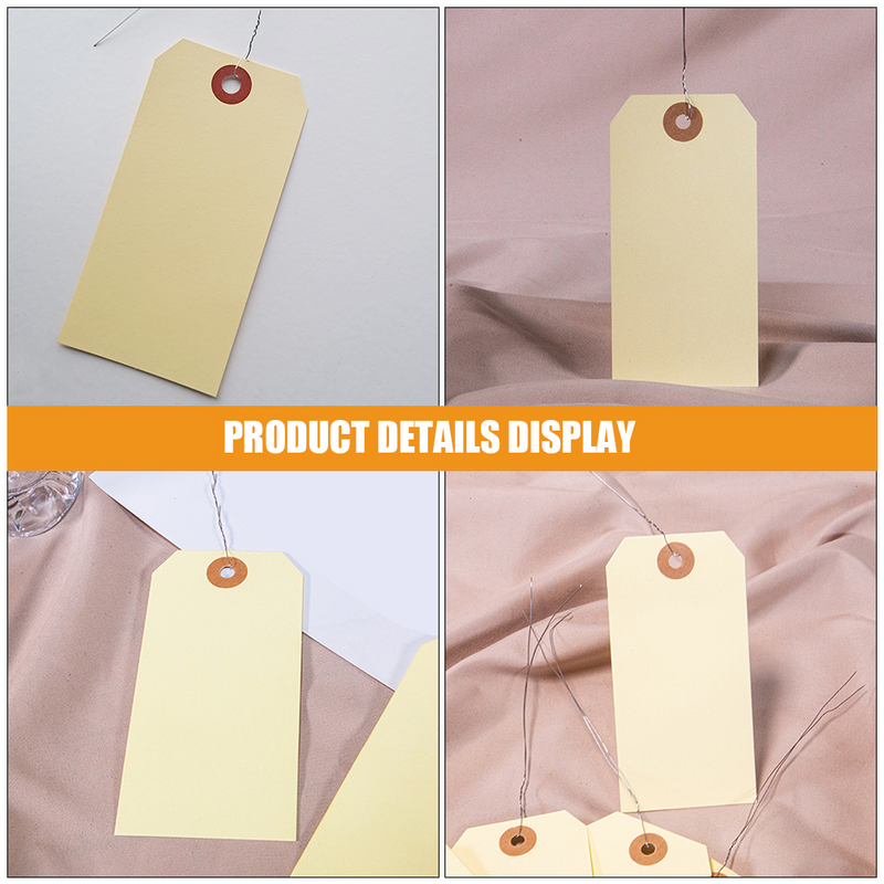 Shipping Label Manila Tag com ilhó, Tags em branco, Embalagem Wired for Packing Labels