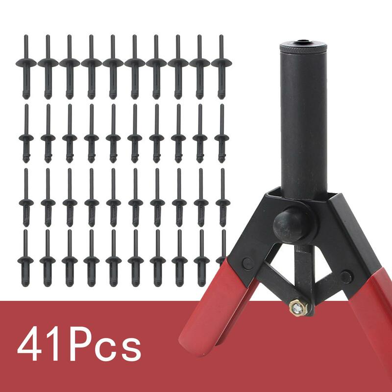 41 pezzi Set di rivetti in Pp con strumento di rimozione del fissaggio pinze per rivetti viti di espansione per la rimozione rivettatrice manuale con fissaggio in Nylon