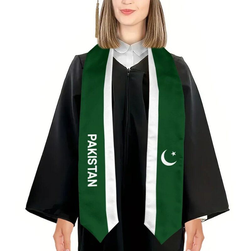 파키스탄 국기 및 미국 국기 스톨 새시, 더 많은 디자인 졸업 숄, 명예 공부, 국제 학생 탑승