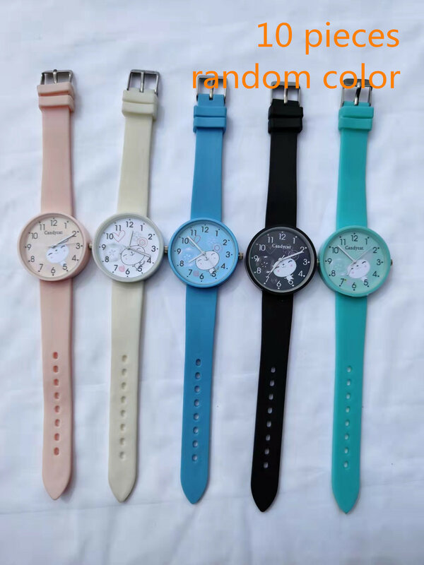 Horloge Vrouwelijke Student Koreaanse Versie Siliconen Eenvoudige Casual Quartz Horloge Leuke Meisje Hart Persoonlijkheid Mode Kleur Kleine Wijzerplaat