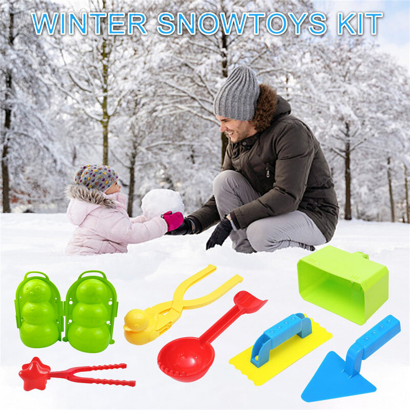 Inverno pupazzo di neve pinguino forma animale palla di neve Maker Clip coniglio gatto scoiattolo Clip neve sabbia stampo strumento per bambini gioco all'aperto giocattolo