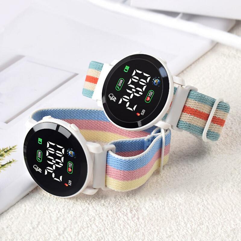 Elektronische Uhr LED Digital anzeige rundes Zifferblatt verstellbares Armband Digitaluhr Armbanduhr Sport uhr