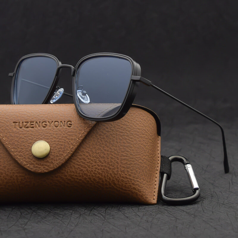 TUZENGYONG 2022 Новые солнцезащитные очки в стиле стимпанк Модные мужские и женские брендовые дизайнерские винтажные Квадратные Солнцезащитные очки с металлической оправой UV400 очки