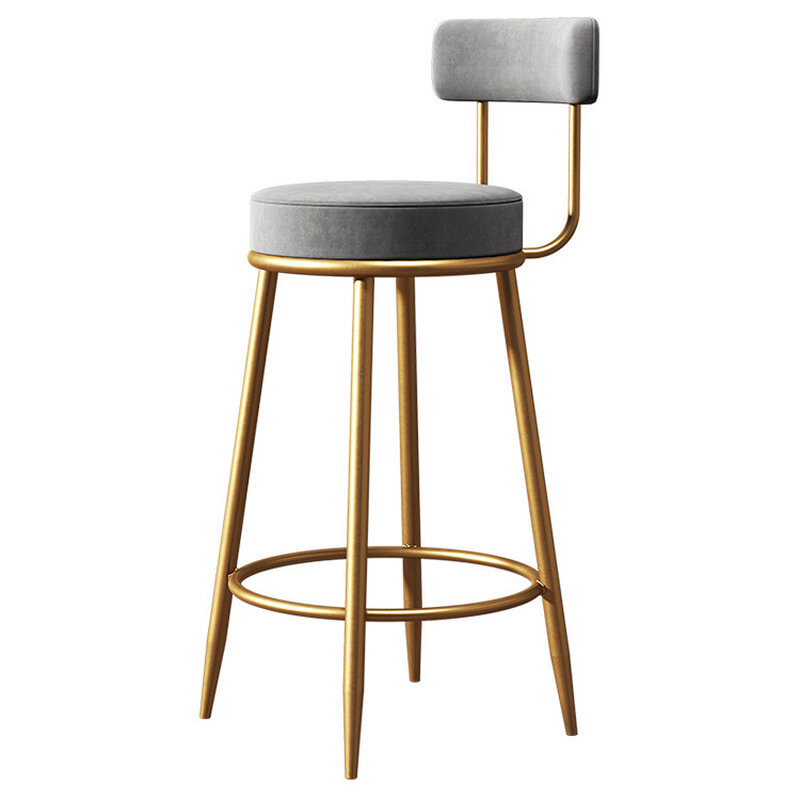 Kursi Bar Nordic, cahaya mewah rumah pulau bangku emas Modern minimalis belakang tinggi WF1031