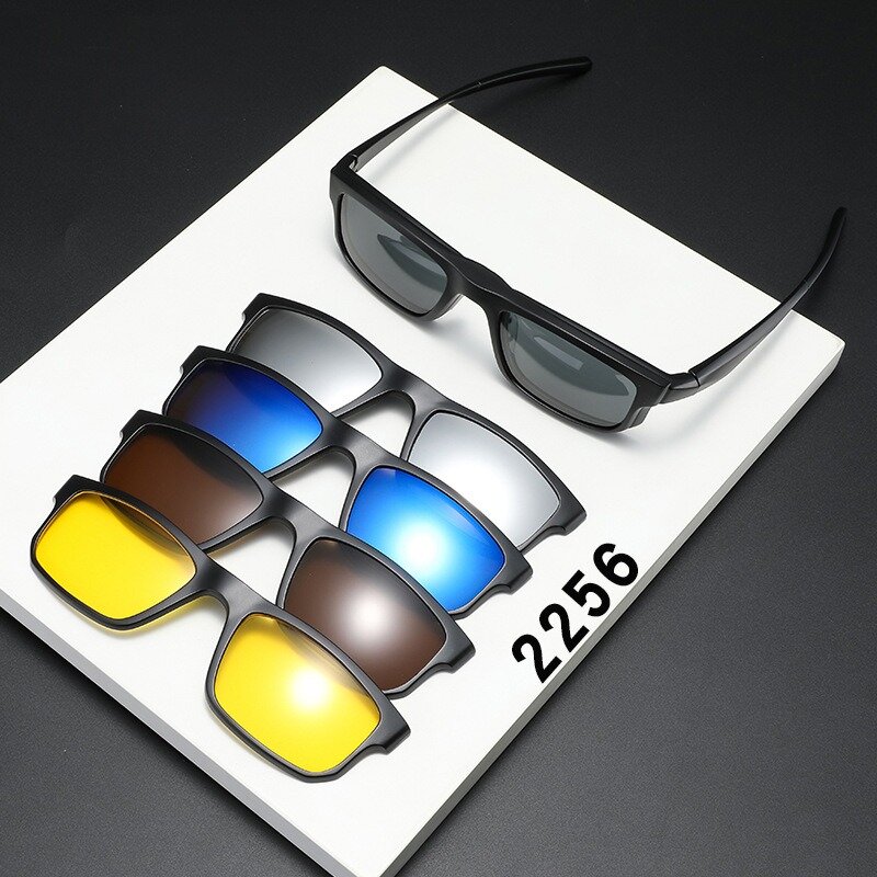نظارة شمسية مستقطبة للرجال والنساء ، إطار نظارات ، 6 في 1 ، مشبك ، نظارة شمسية بصرية للكمبيوتر ، 5 * *
