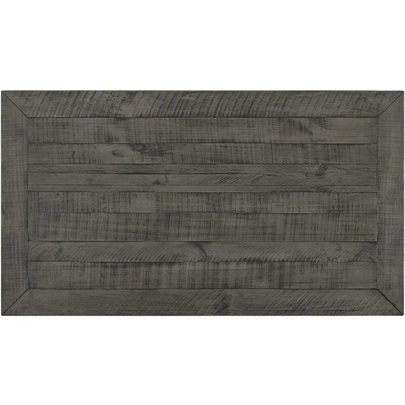 Tavolino in legno massello con piano bianco e grigio