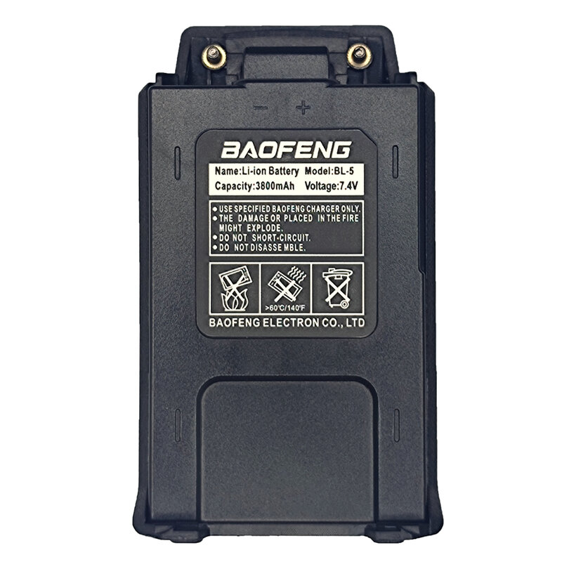 BAOFENG-Walkie Talkie UV-5R Series bateria espessada, UV-5RT BF-F8HP BF-F8 + UV5R Li-ion bateria, 3800mAh, carregamento tipo-C