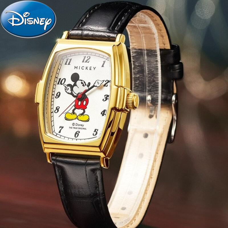 Regalo Disney con scatola topolino cintura luminosa orologio a forma di botte cinturino per bambini quarzo ragazzo ragazza studente orologio Relogio Feminino
