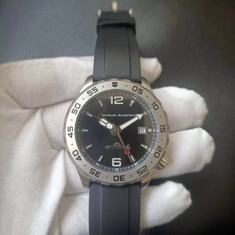 الساعات الرياضية السويسرية ذات العلامات التجارية المصنوعة من الفولاذ مقاوم للماء حركة أوتوماتيكية فوستوك أمباساك ساعة اليد للرجال ساعة اليابانية