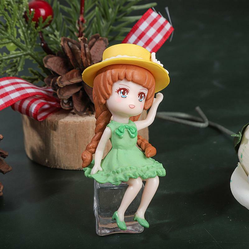 Mini Princess Figures Miniature Fashionable Girl Figures Cute Little Girl Wearing A Hat Party And Princess Stuff DIY Accessories