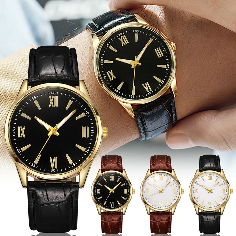 Jam Tangan Mewah Minimalis untuk Pria Jam Tangan Bisnis Pria Kulit Ultratipis Jam Tangan Kuarsa Kasual Reloj Hombre
