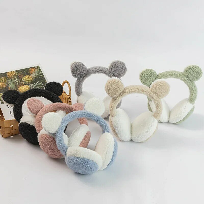 Soft Plush Cute Cat Earmuffs para mulheres e crianças, protetor de orelha, capas de orelha dobráveis, quente, espessado, ao ar livre, proteção fria, inverno, 1 pc