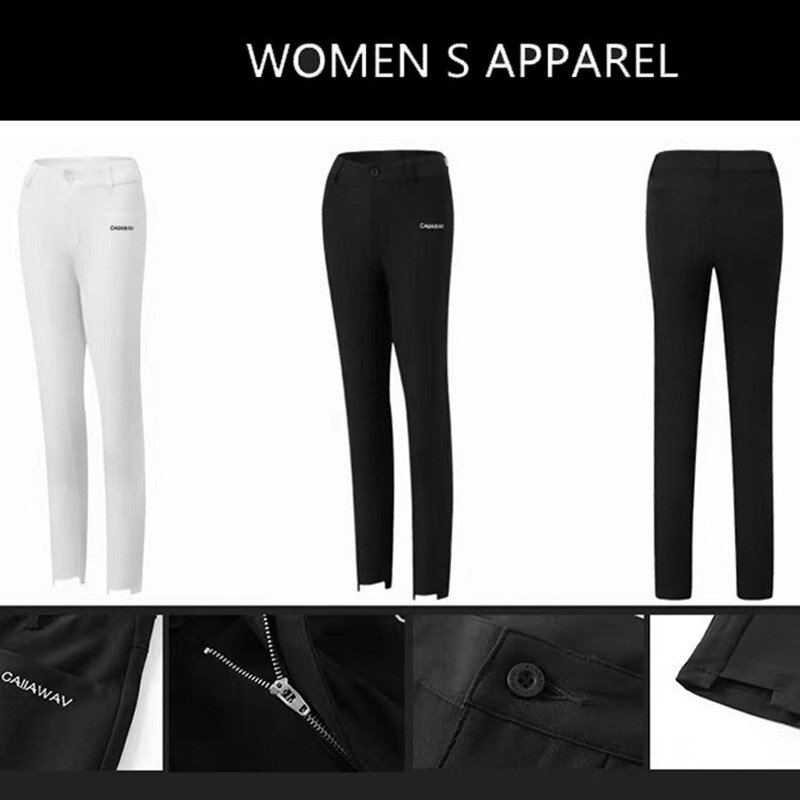 Golf Women's Canadian Summer Sports And Leisure High Quality Quick Drying Elastic Slimming Golf Special Pants Black And White S