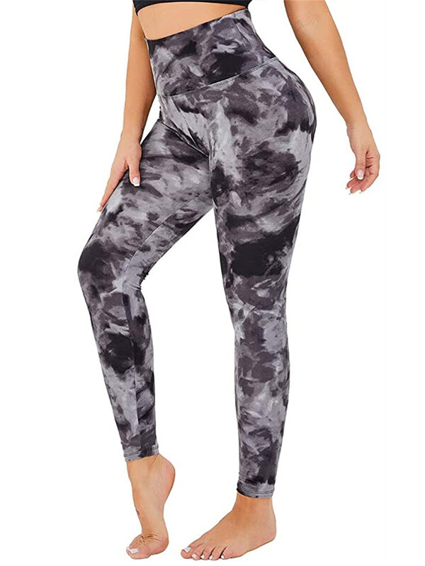 Women Elastic Push Up Yoga Pants Fitness Running Gymwear Printed Leggings High Waist Slim Tights Workout Sports Leggins