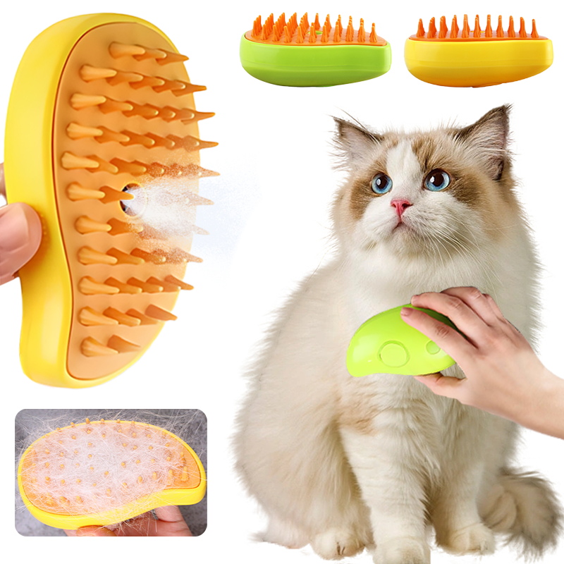 Cepillo de vapor para masaje de mascotas, peine de Aseo para gatos y perros, pulverizador eléctrico de agua, cepillo de baño, cepillos para el cabello, SUMINISTROS DE ASEO
