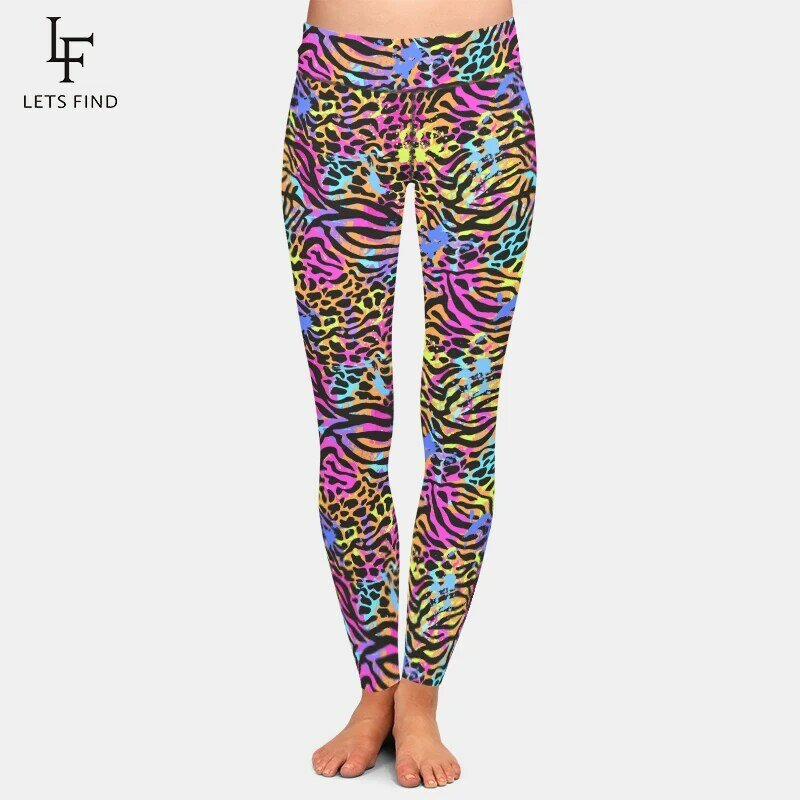 LETSFIND pantaloni da donna Sexy di alta qualità 3D Leopard Pattern Print Fashion Leggings Slim per ragazze Fitness a vita alta